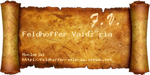 Feldhoffer Valéria névjegykártya